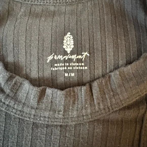 Free People FP Movement Blissed Out Black Tank Top Size M Large Ribbed Yoga - Picture 6 of 6